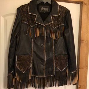 Leather Fringe Western Jacket